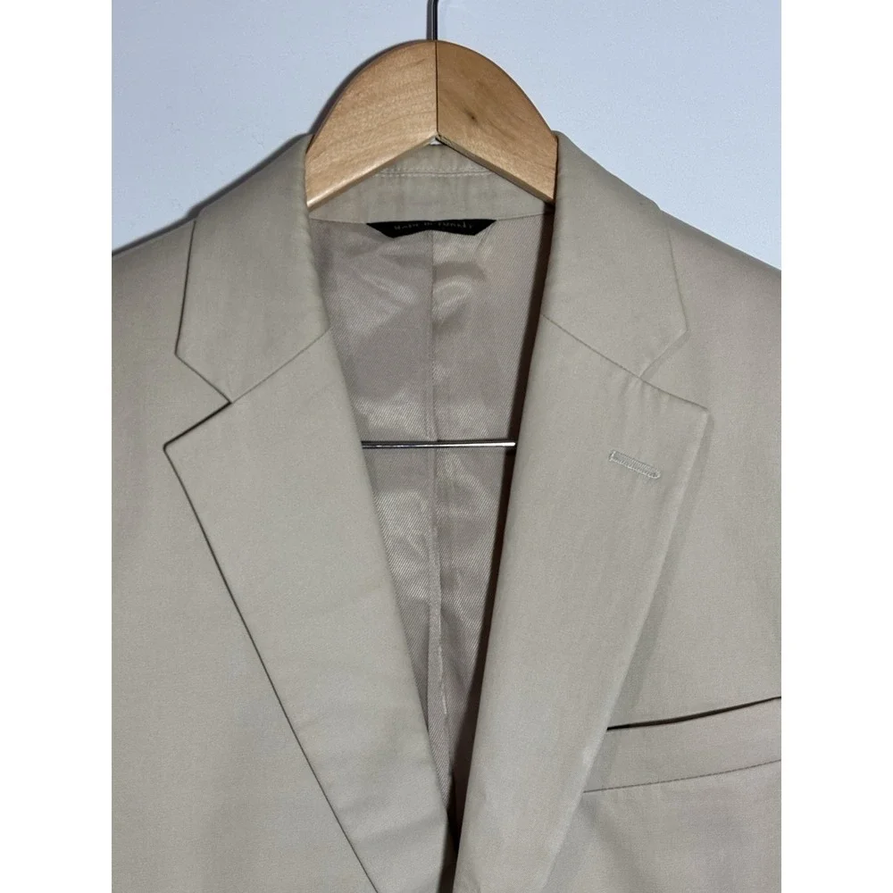 Banana Republic Mens 38R Beige‎ Cotton Blend Classic Blazer Jacket Double Vent